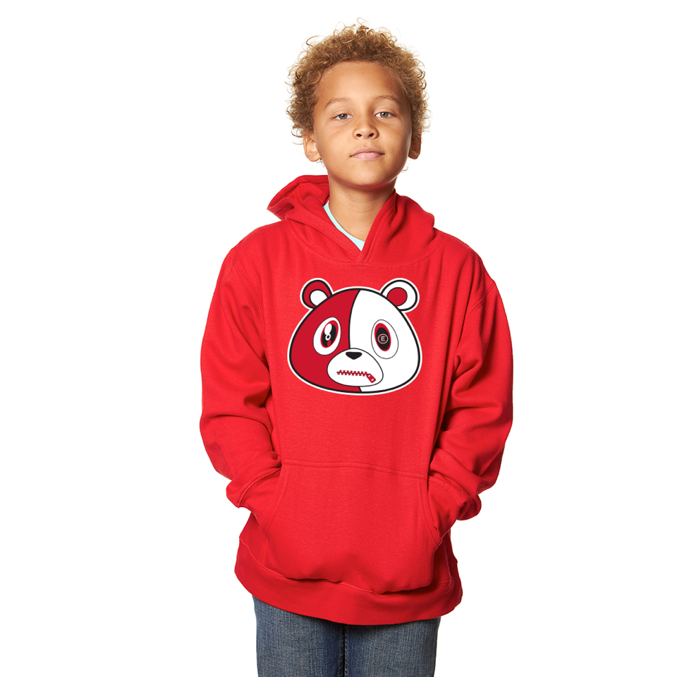 E Bear Red Hoodie-Youth